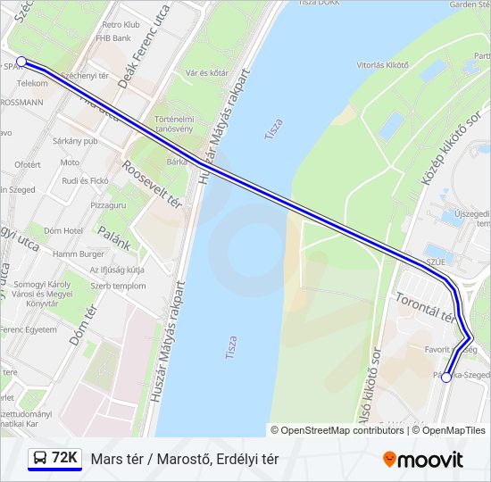 72K Bus Line Map