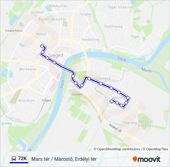 72K Bus Line Map