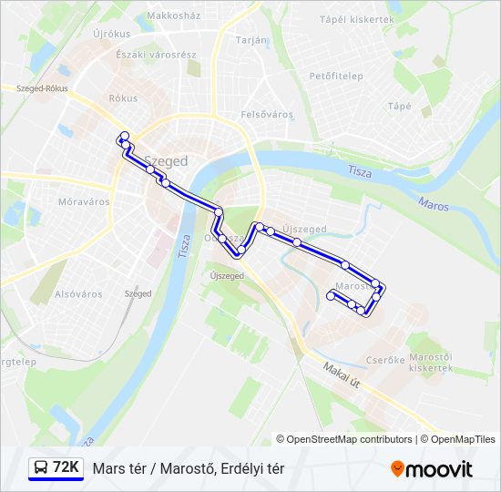 72K Bus Line Map