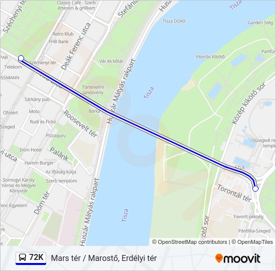 72K Bus Line Map