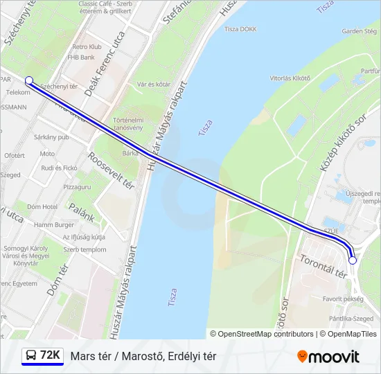 72K Bus Line Map