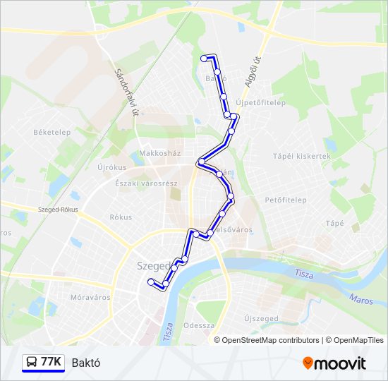 77K Bus Line Map