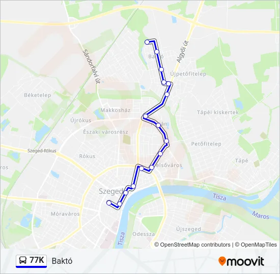 77K Bus Line Map