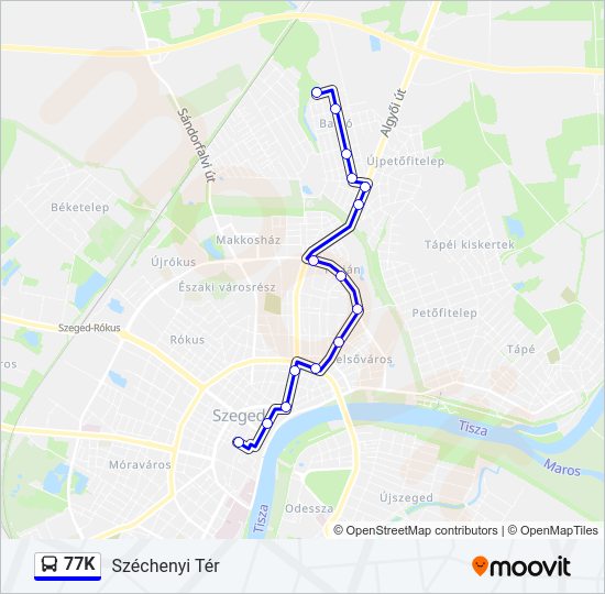 77K Bus Line Map