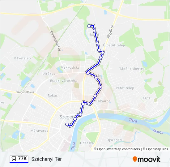 77K Bus Line Map