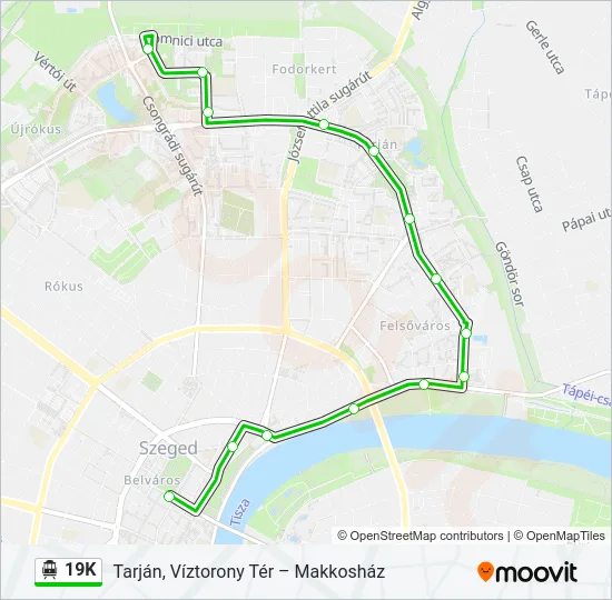 19K Trolleybus Line Map
