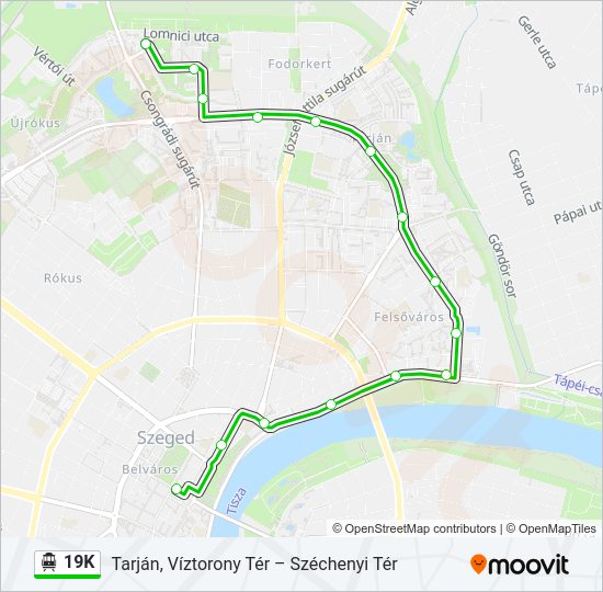 19K Trolleybus Line Map
