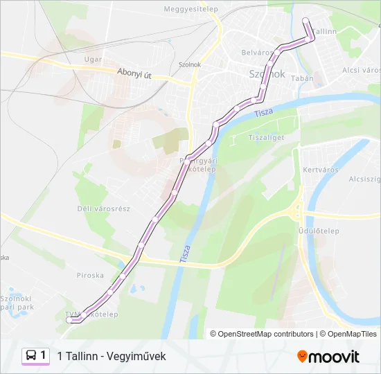1 Bus Line Map
