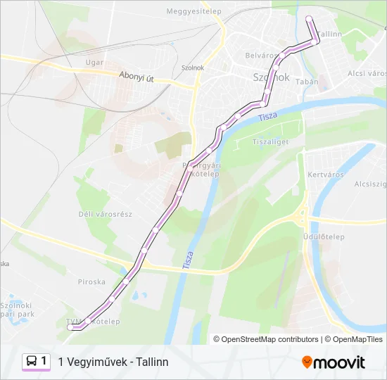 1 Bus Line Map