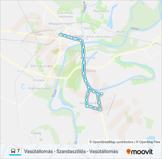 7 autóbusz Vonal Térkép