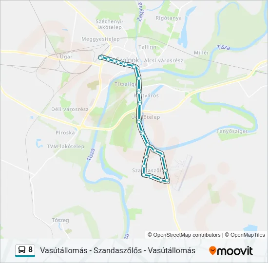 8 Bus Line Map