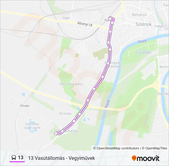 13 Bus Line Map