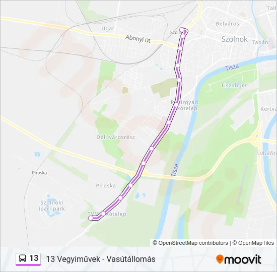 13 Bus Line Map