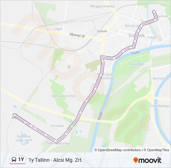 1Y autóbusz Vonal Térkép