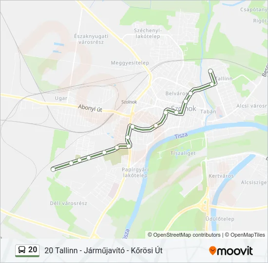 20 Bus Line Map
