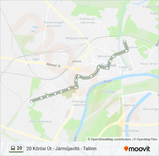 20 Bus Line Map