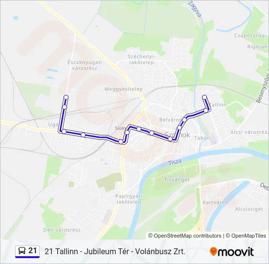 21 Bus Line Map