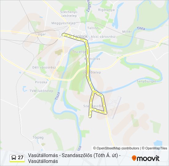 27 autóbusz Vonal Térkép
