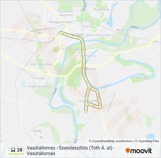 28 Bus Line Map