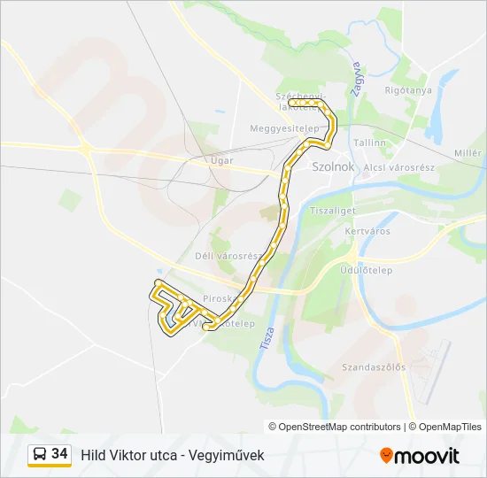 34 Bus Line Map