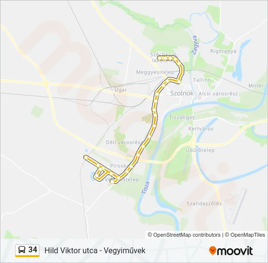 34 Bus Line Map