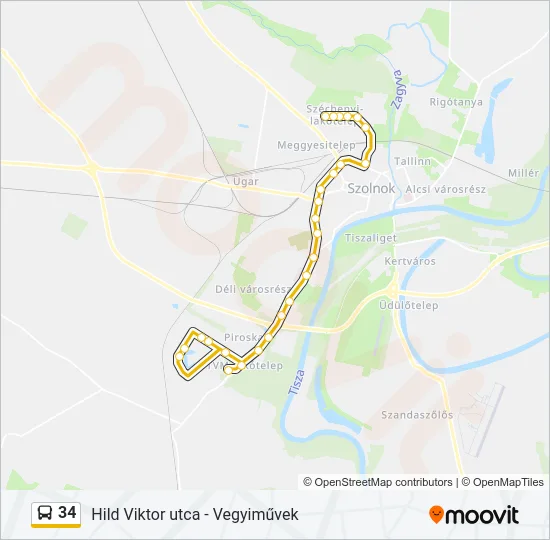 34 Bus Line Map