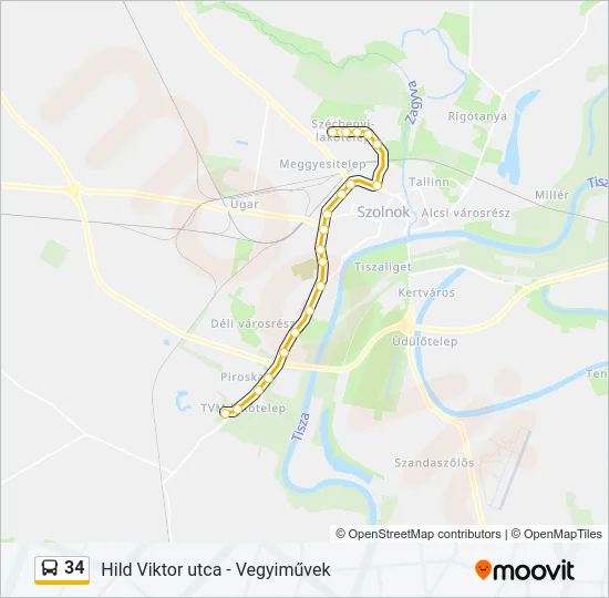 34 Bus Line Map