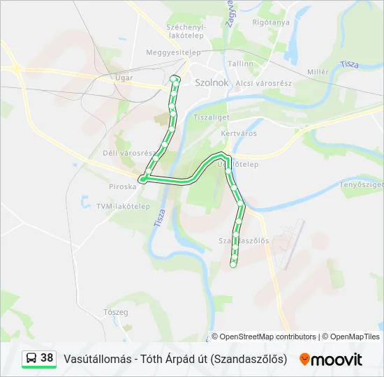 38 Bus Line Map