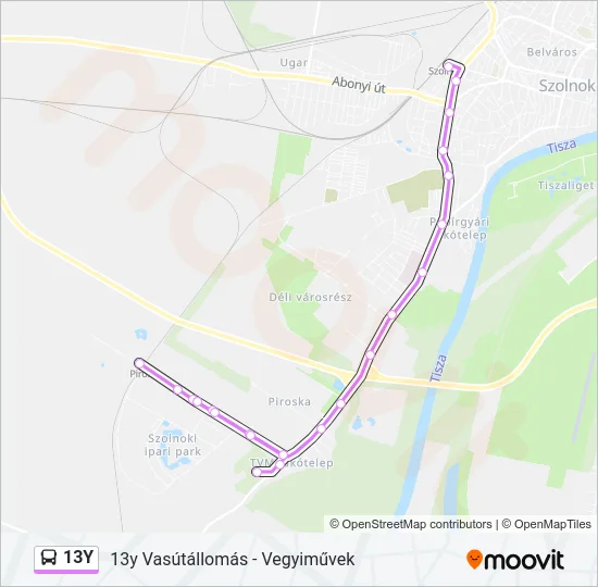 13Y Bus Line Map