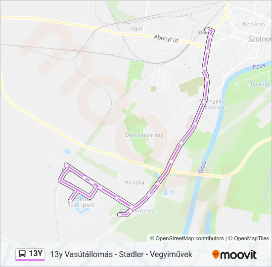 13Y Bus Line Map