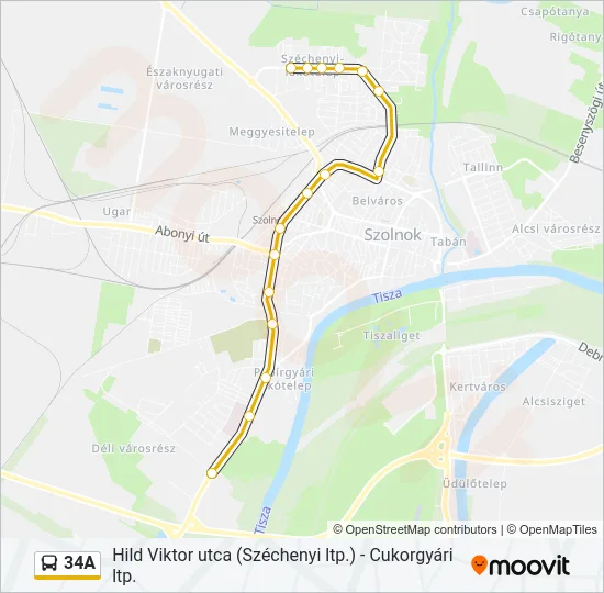 34A Bus Line Map