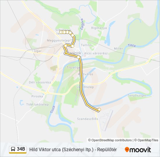 34B bus Line Map