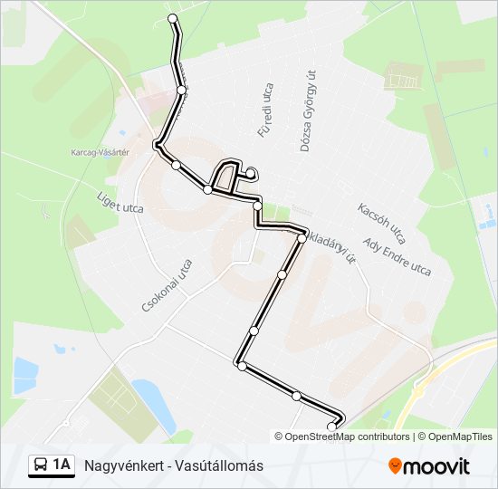 1A bus Line Map