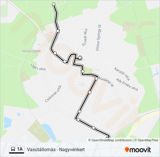 1A bus Line Map