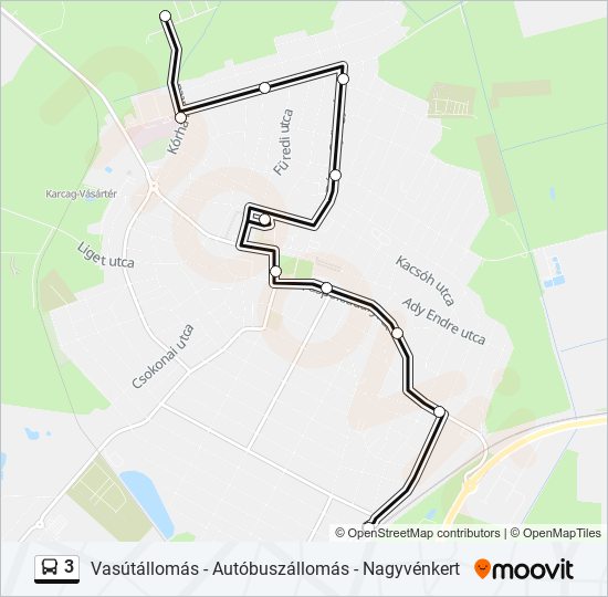 3 bus Line Map