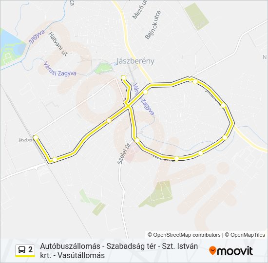 2 autóbusz Vonal Térkép