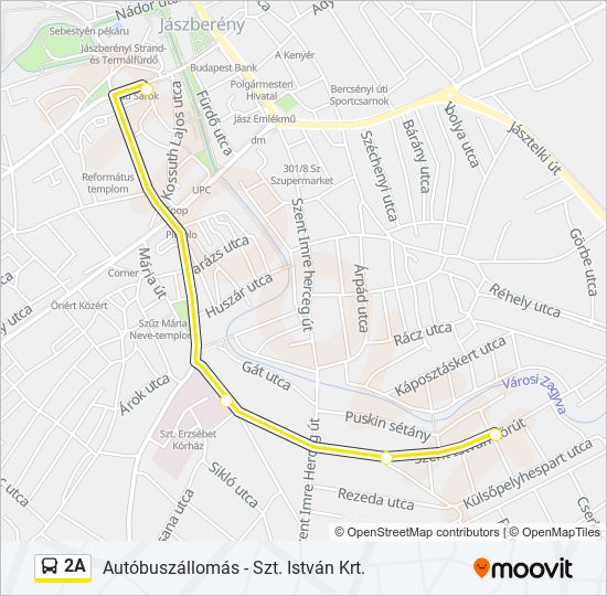 2A autóbusz Vonal Térkép