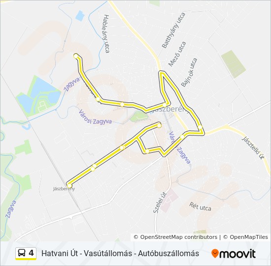 4 autóbusz Vonal Térkép