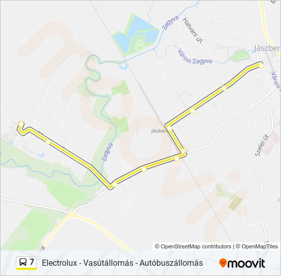 7 autóbusz Vonal Térkép