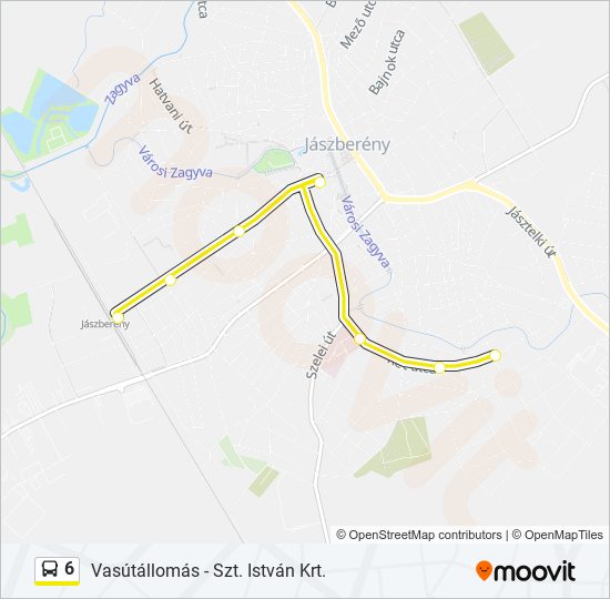 6 autóbusz Vonal Térkép