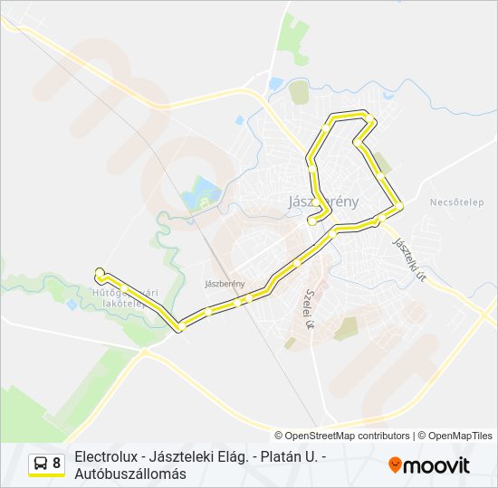 8 autóbusz Vonal Térkép