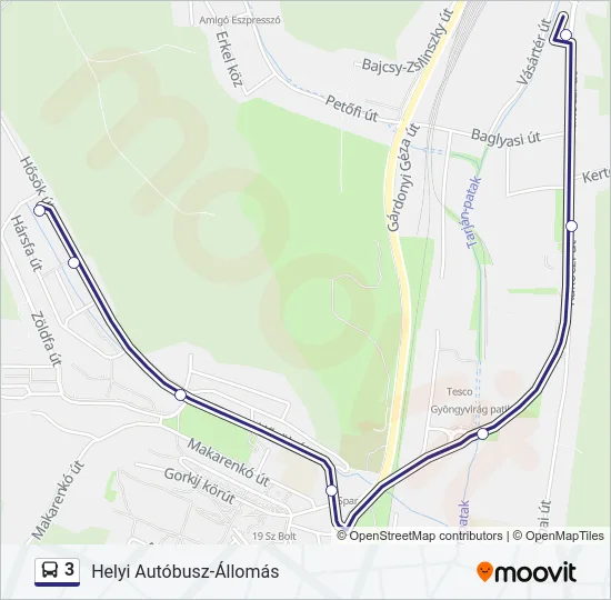 3 Bus Line Map