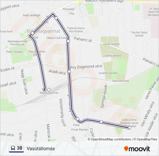 3B Bus Line Map