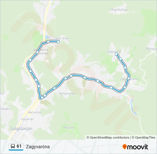 61 Bus Line Map