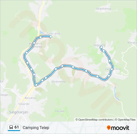 61 Bus Line Map