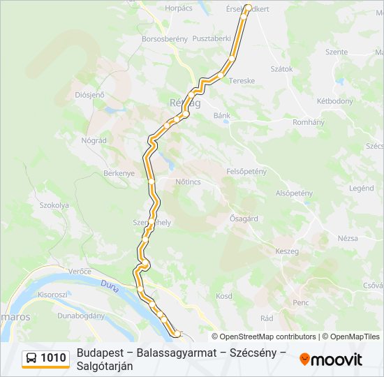 1010 autóbusz Vonal Térkép