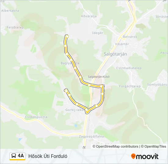4A Bus Line Map