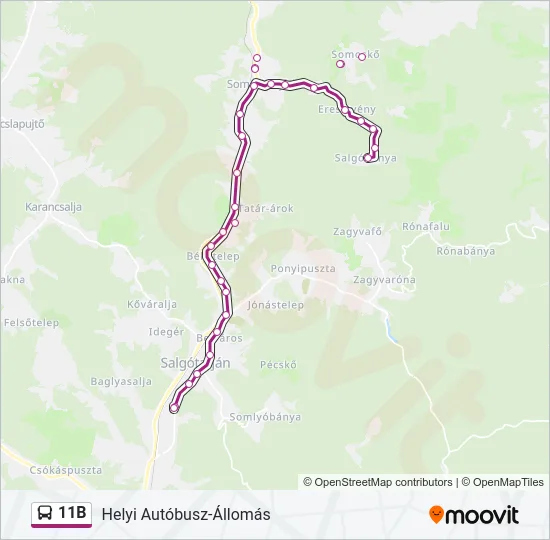 11B Bus Line Map
