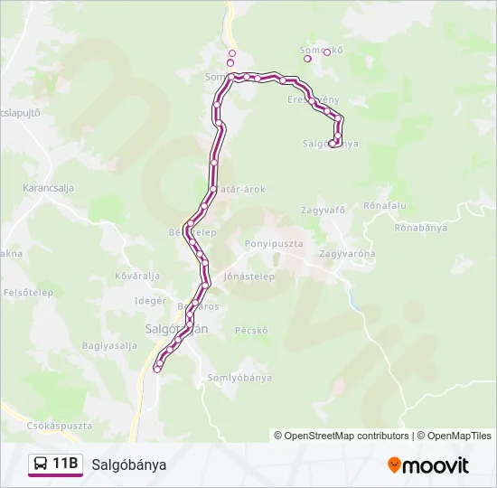 11B Bus Line Map