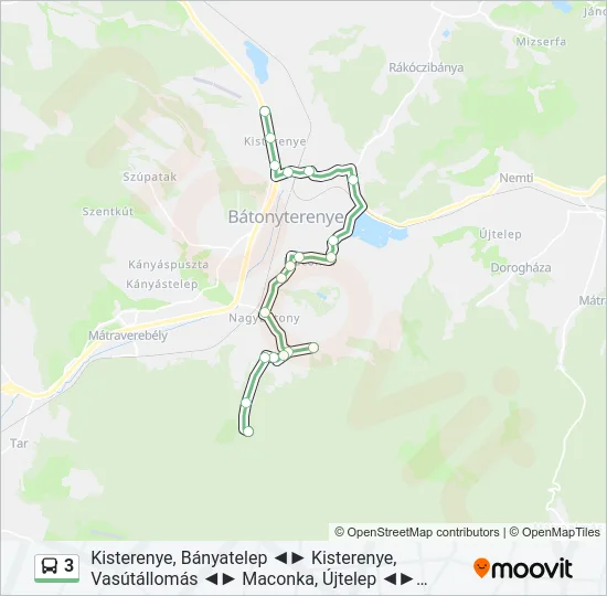 3 Bus Line Map